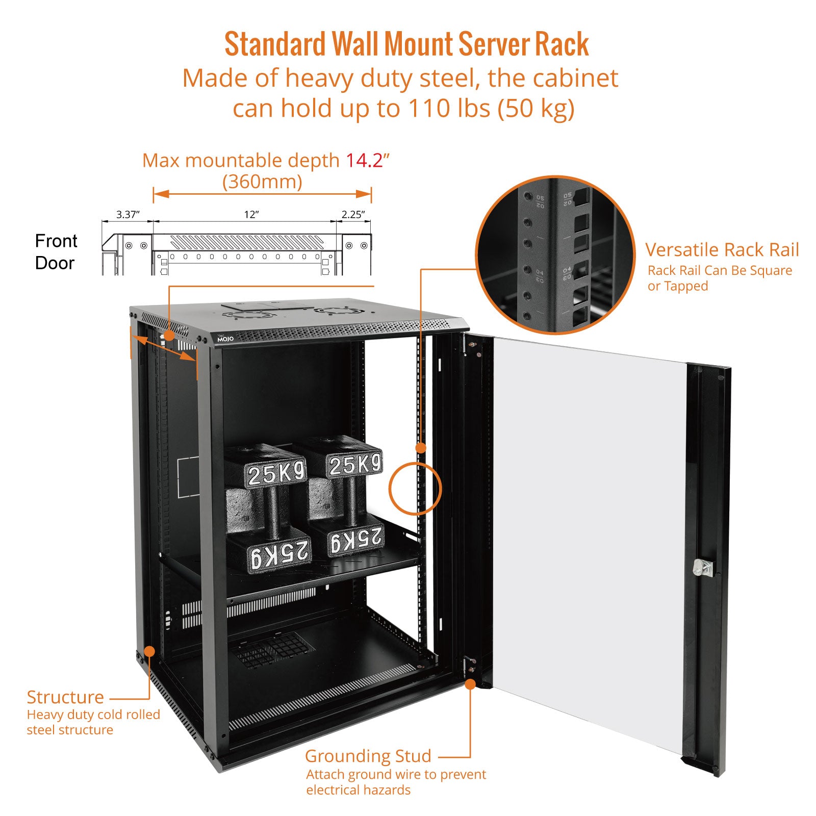 18U Server Rack Cabinet Easy To Assemble | Tecmojo