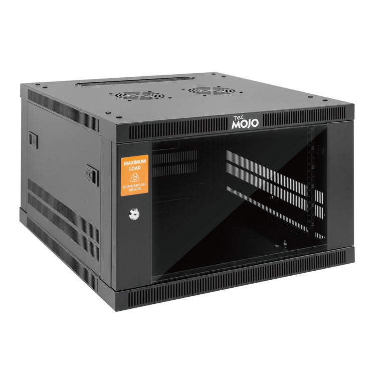 Tecmojo 6U 600mm Depth Glass Door Elite Wall Mount Cabinet( Flat Pack)