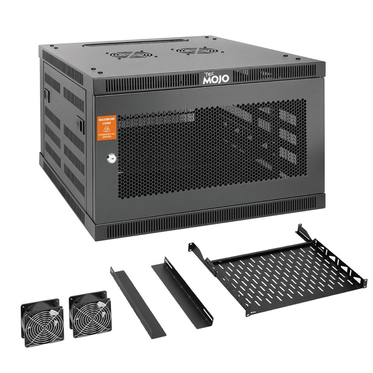 Tecmojo 6U 600mm Depth Mesh Door Elite Wall Mount Cabinet( Flat Pack)