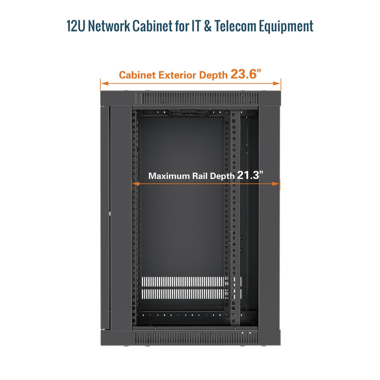 Tecmojo 12U 600mm Depth Mesh Door Elite Wall Mount Cabinet( Flat Pack)