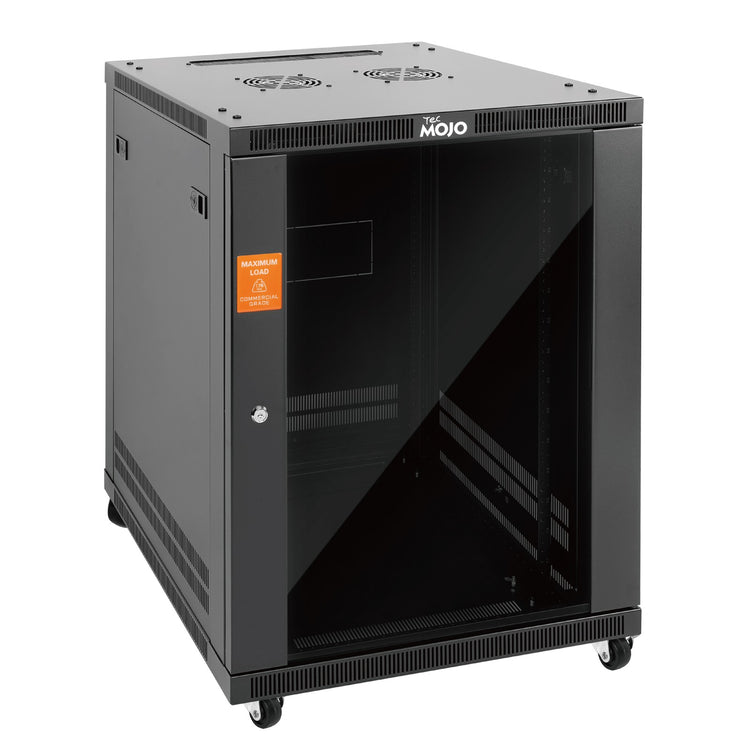 Tecmojo 15U 600mm Depth Glass Door Elite Wall Mount Cabinet( Flat Pack)