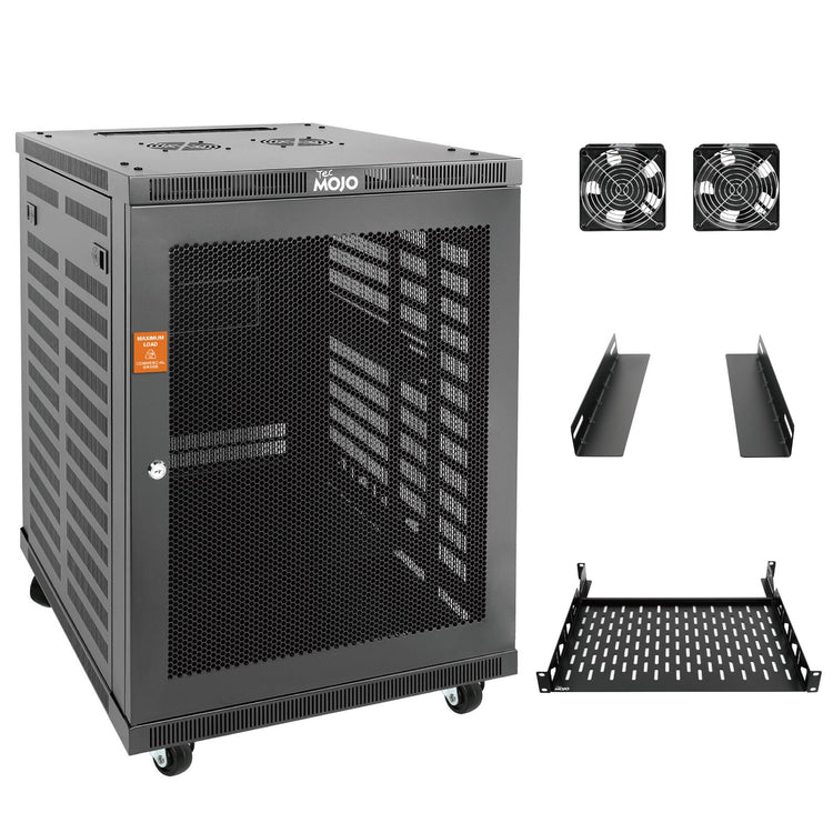 Tecmojo 15U 600mm Depth Mesh Door Elite Wall Mount Cabinet( Flat Pack)