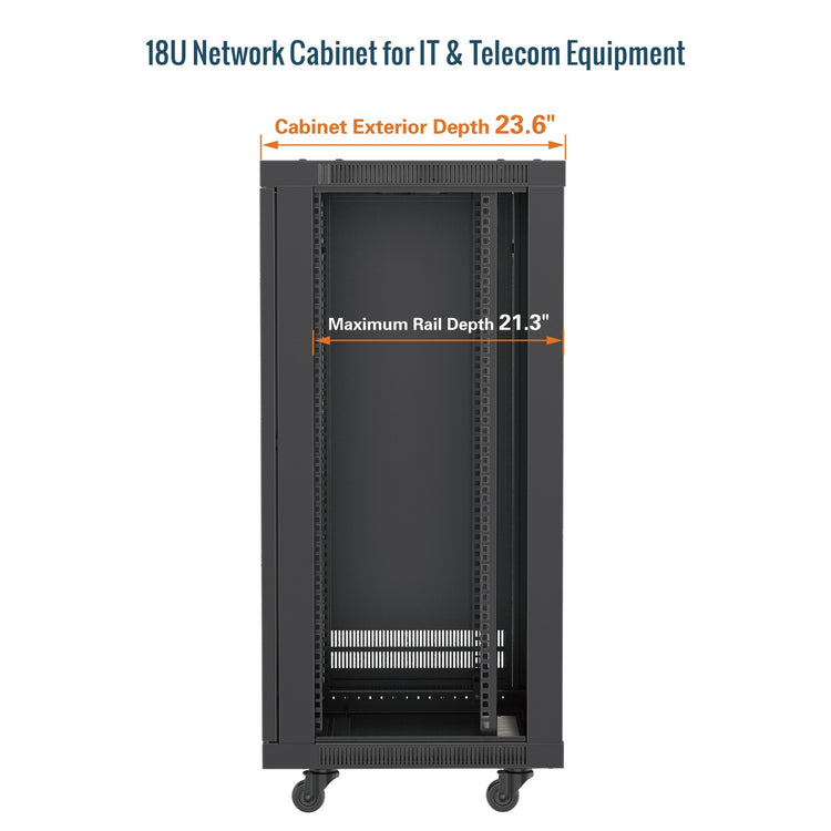 Tecmojo 18U 600mm Depth Glass Door Elite Wall Mount Cabinet( Flat Pack)