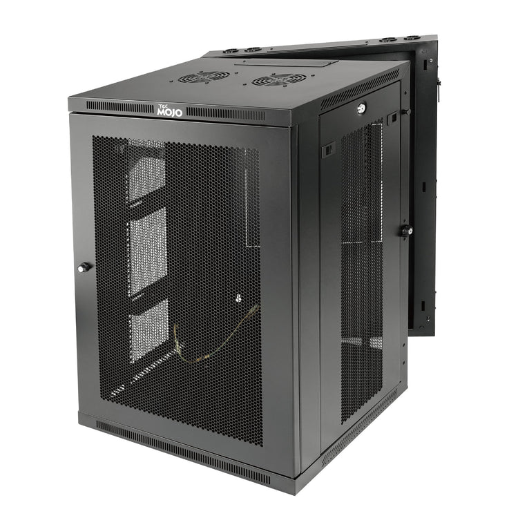 Tecmojo 18U 700mm Depth Hinged Back Perforated  Wall Mount Cabinet ( Swing out Series)