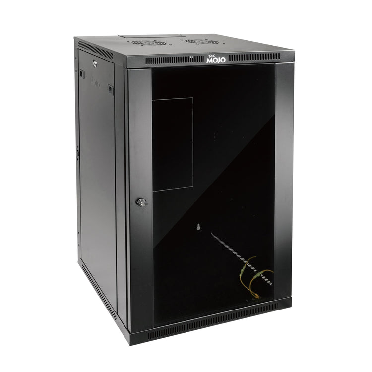 Tecmojo 18U 450mm Depth Glass Door Professional Wall Mount Cabinet( Fully Welded)