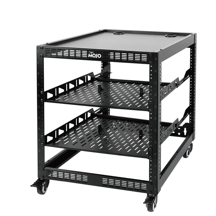 Tecmojo 12U Open Frame Network Rack with Casters for 19" Networking Device