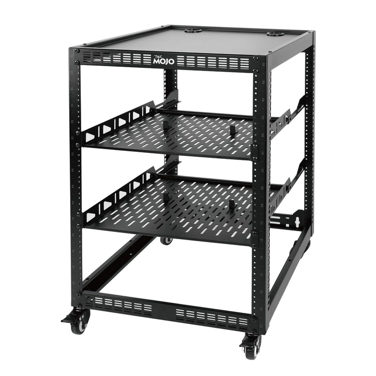 Tecmojo 16U Open Frame Network Rack with Casters for 19" Networking Device