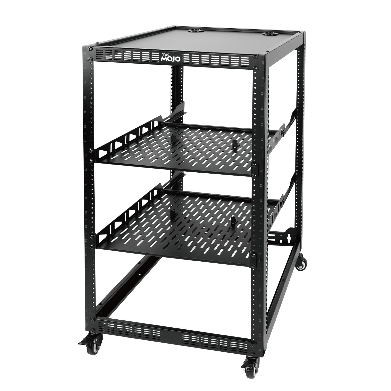 20U Open Frame Rack IT Server Rack with Casters | Tecmojo