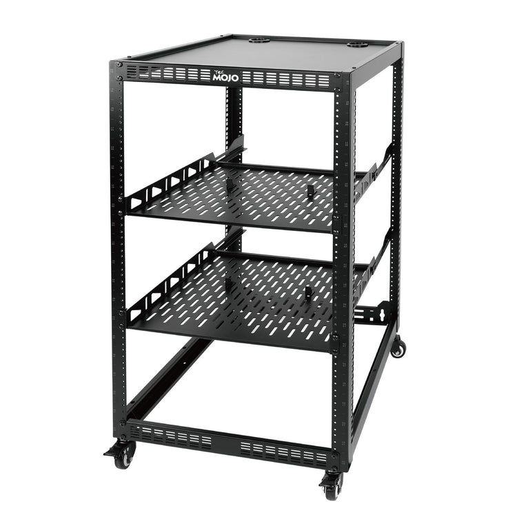 Tecmojo 20U Open Frame Network Rack with Casters for 19" Networking Device