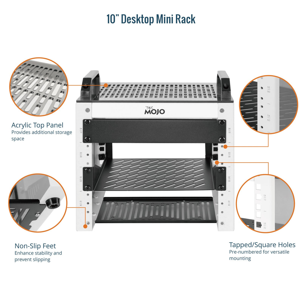 Tecmojo 4U Network Rack, 10 inch Mini Server Rack with 2 Side Transluc
