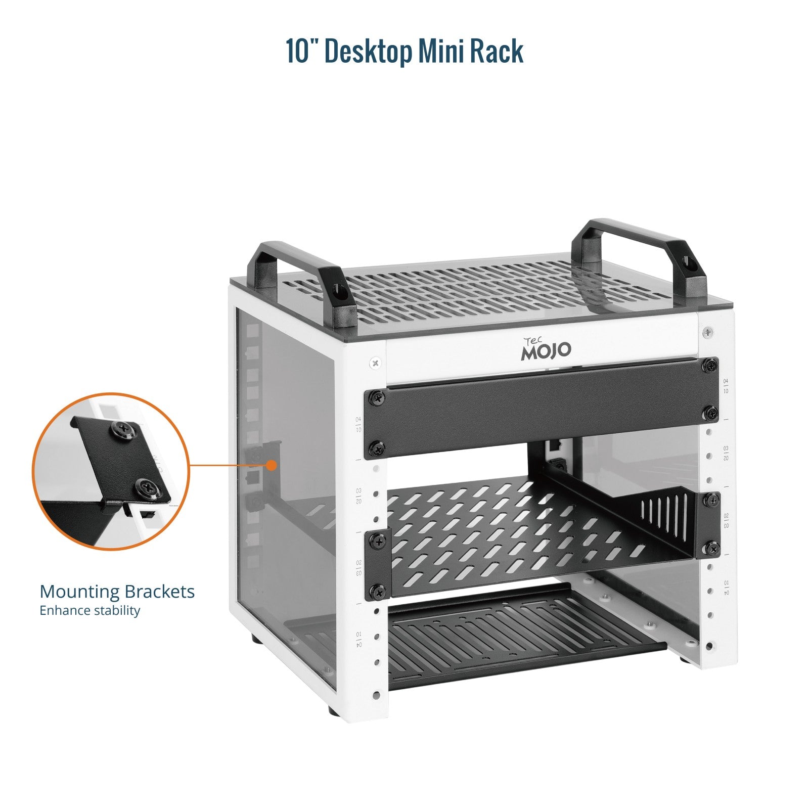 Tecmojo 4U Network Rack, 10 inch Mini Server Rack with 2 Side Transluc