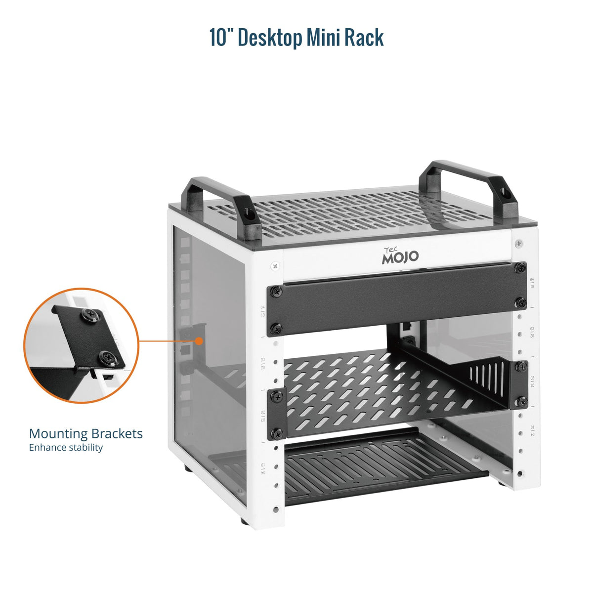 Tecmojo 4U Network Rack, 10 inch Mini Server Rack with 2 Side Transluc