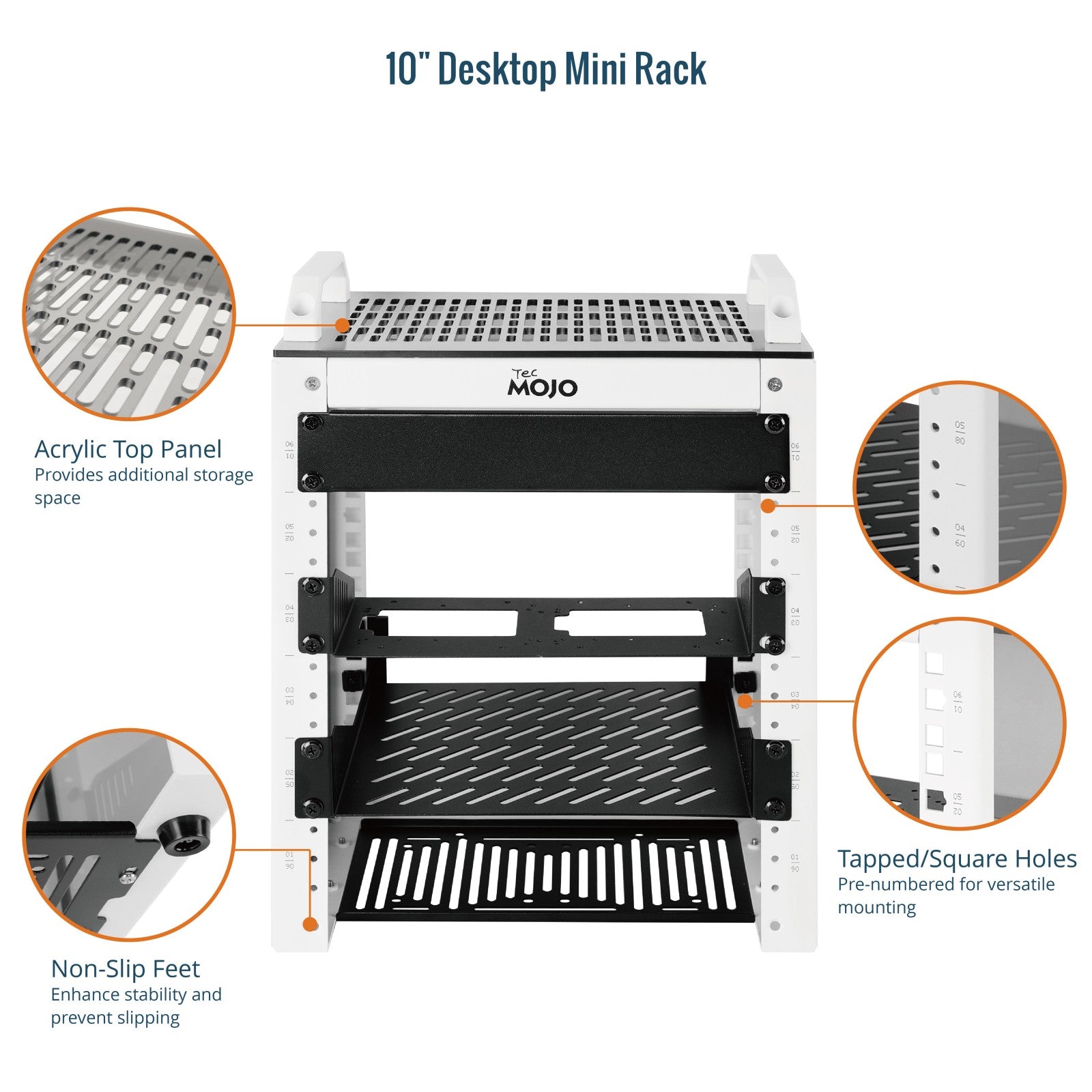 Tecmojo 6U Network Rack Mini Server Rack with 2 Side Translucent Panel