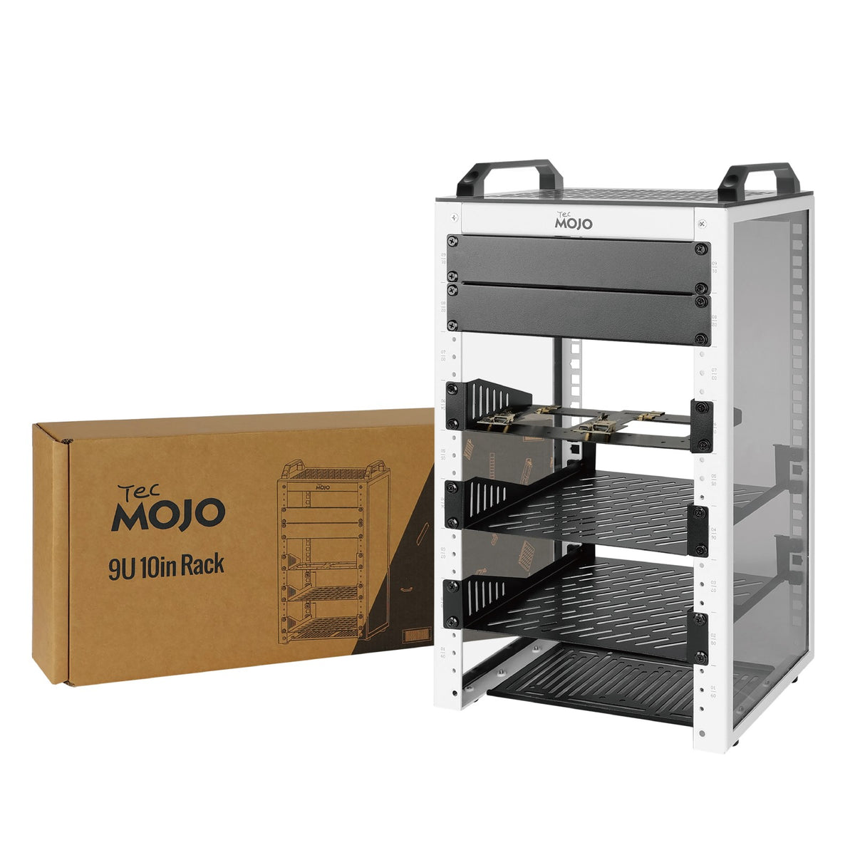 Tecmojo 9U Network Rack Mini Server Rack with 2 Side Translucent Panel