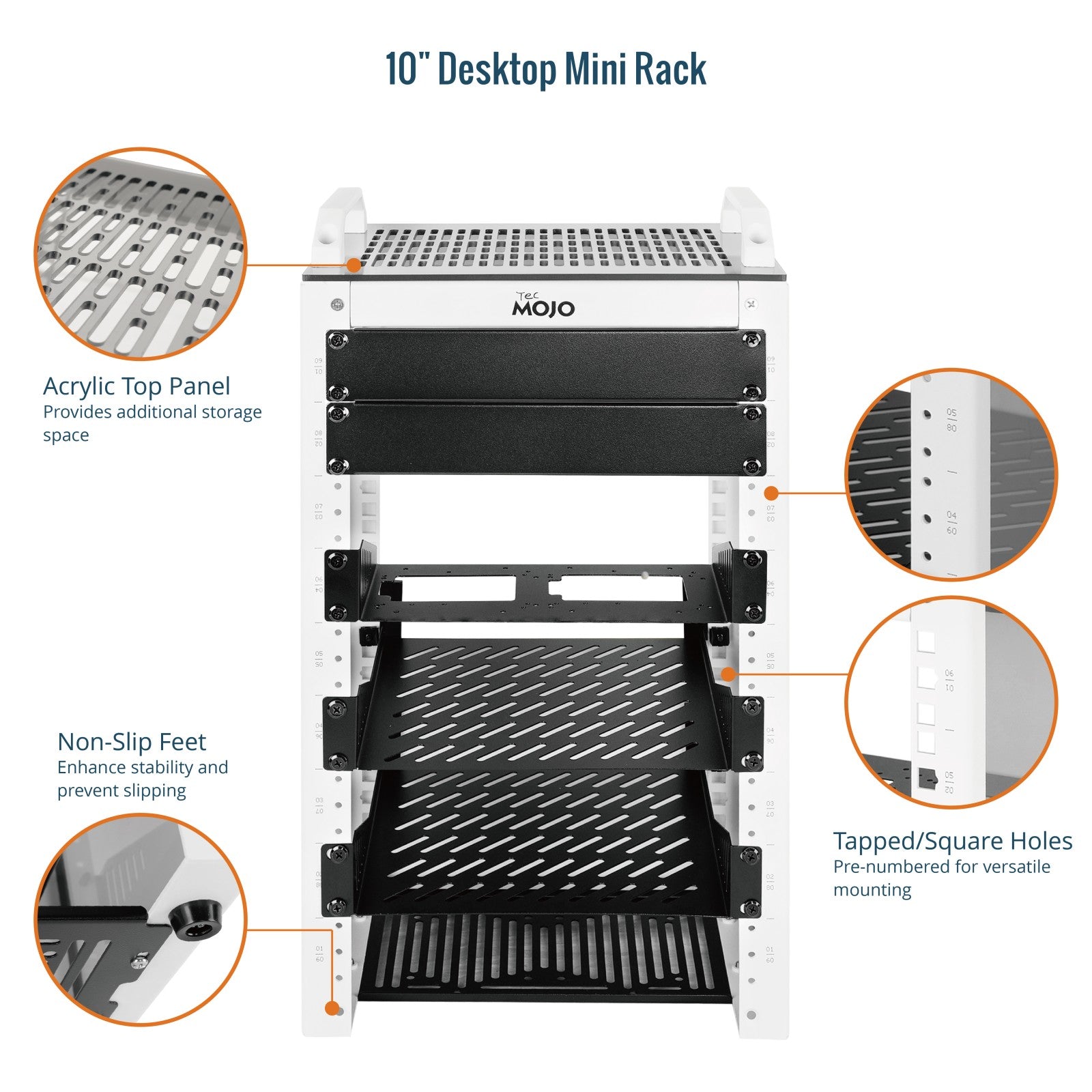 Tecmojo 9U Network Rack Mini Server Rack with 2 Side Translucent Panel