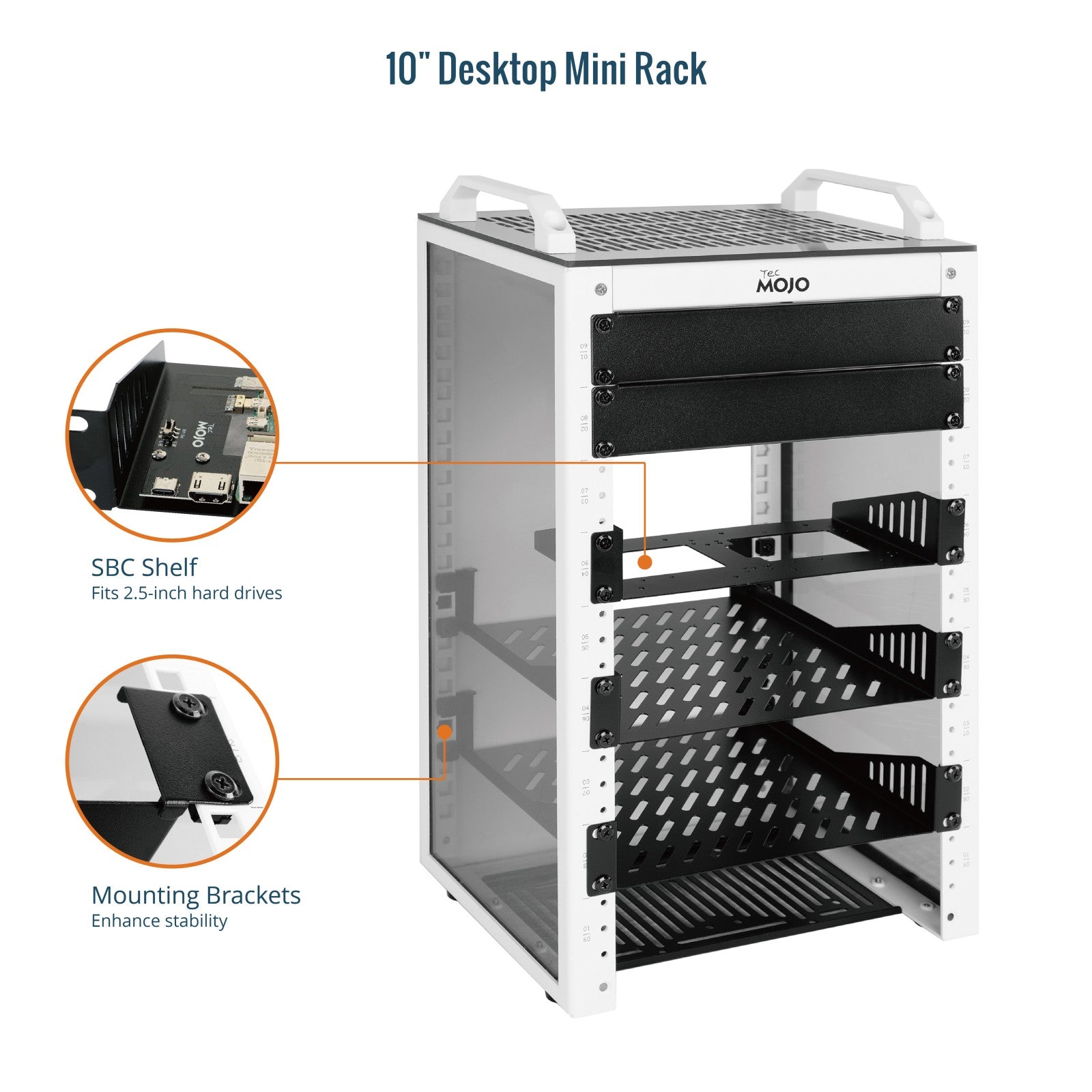 Tecmojo 9U Network Rack Mini Server Rack with 2 Side Translucent Panel