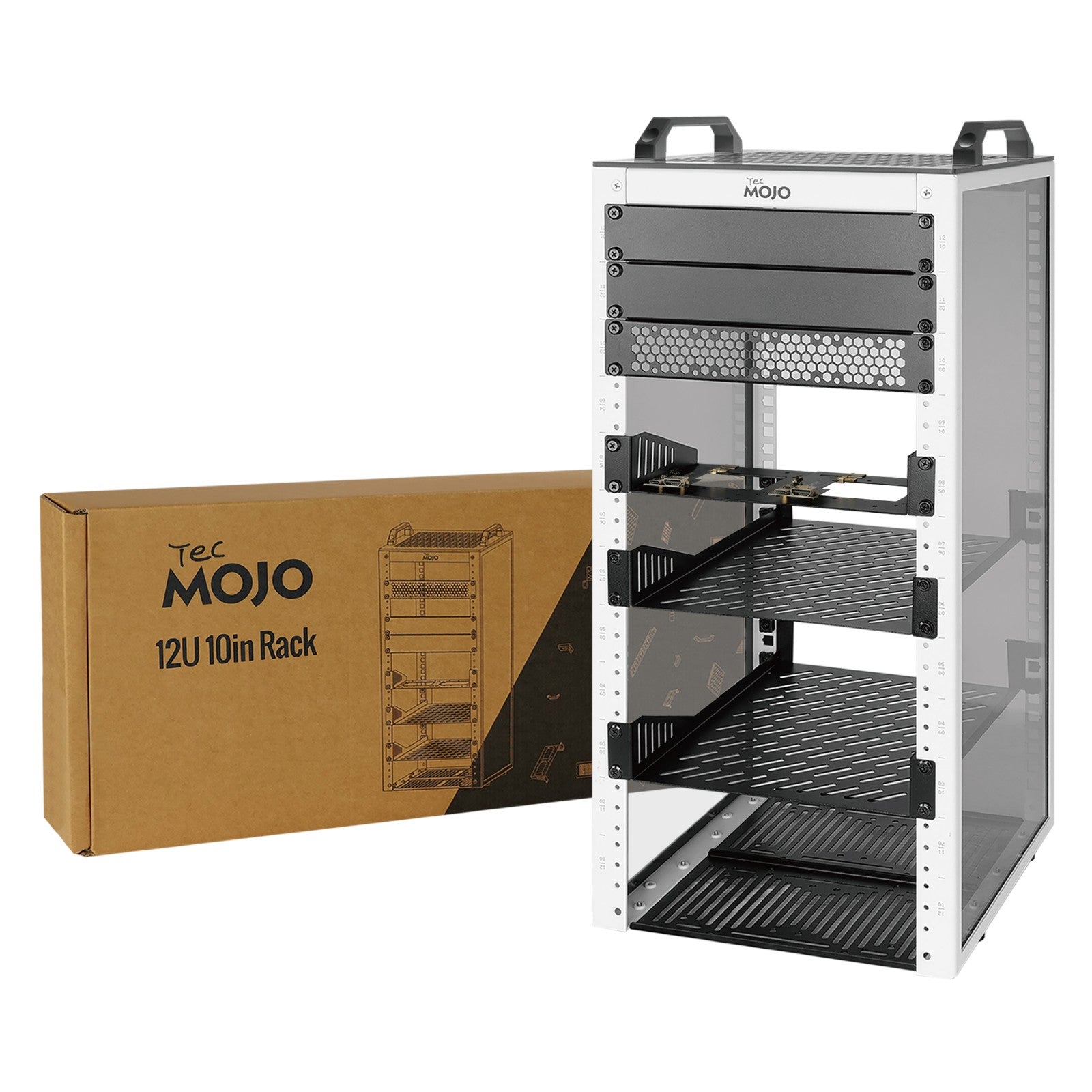 Tecmojo 12U Network Rack Mini Server Rack with 2 Side Translucent Pane