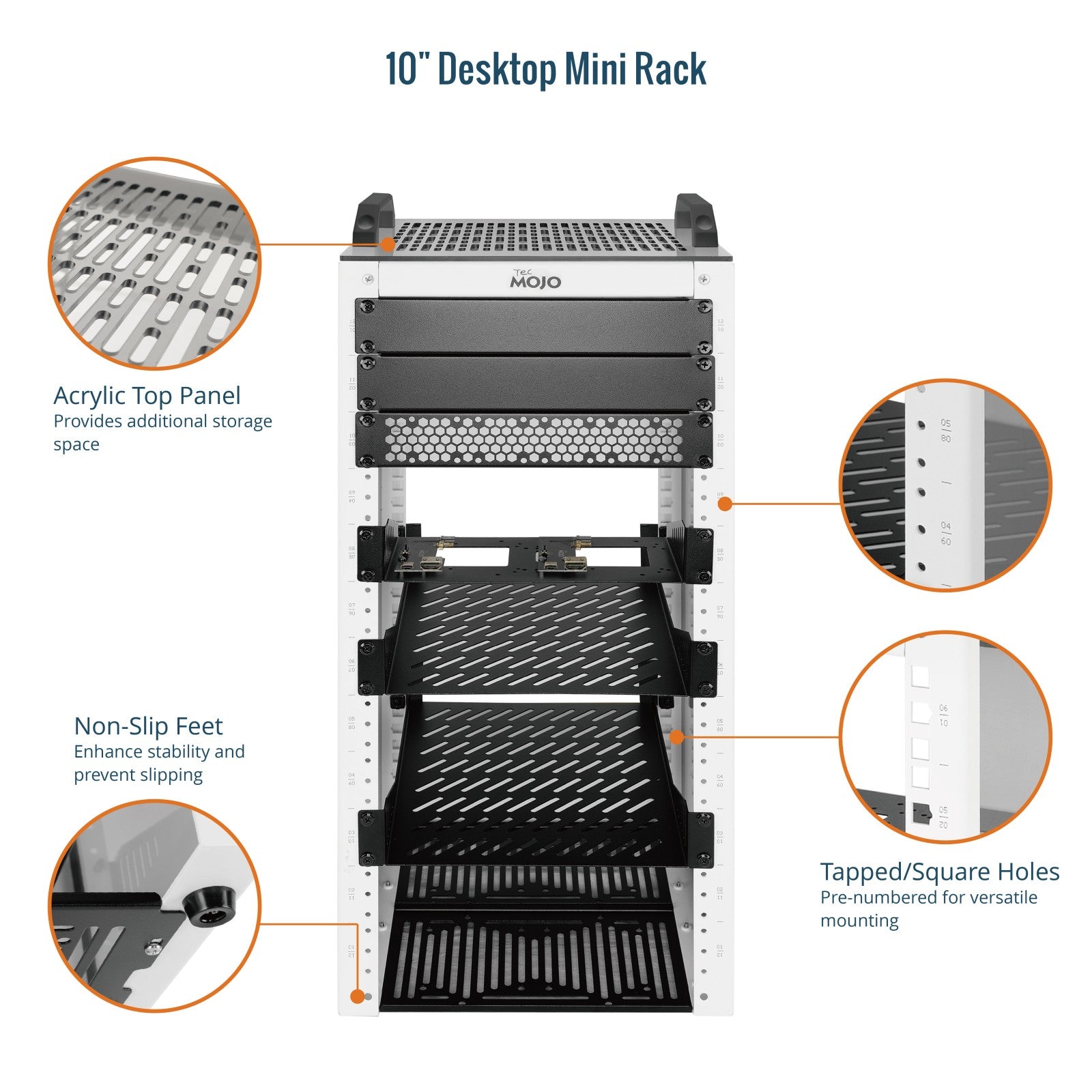 Tecmojo 12U Network Rack Mini Server Rack with 2 Side Translucent Pane
