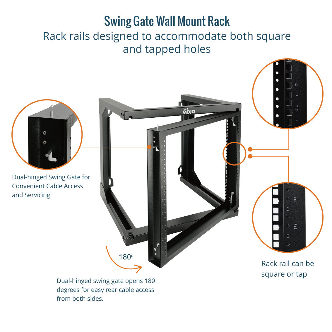 Computer Rack Swing Out 9U Wall Mount Server Rack,Swing Gate,18