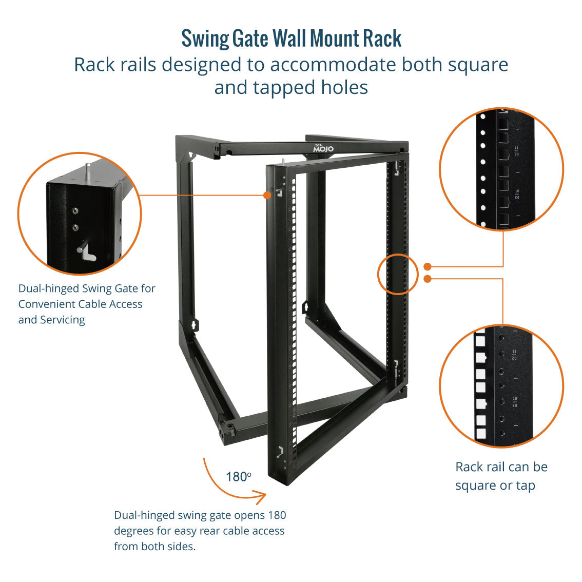 Server Gates Rack Lock Systems 15U Swing Gate Wall Rack 24