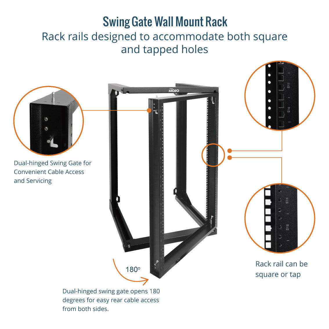 Gate Server 18U Swing Gate Wall Rack 18