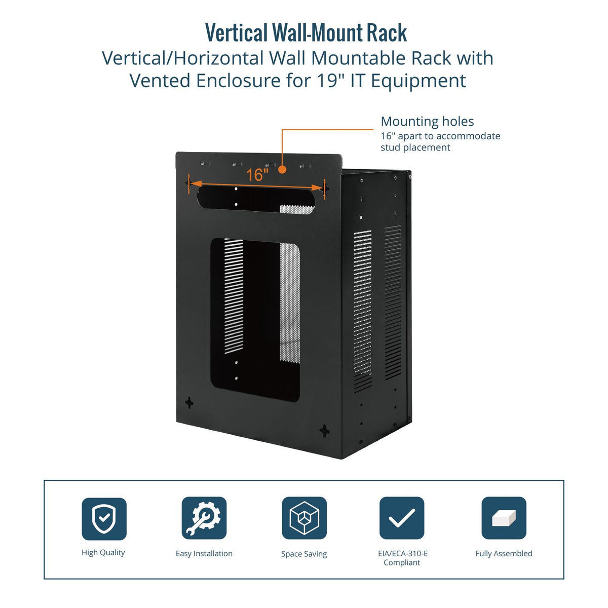 Vertical Mounted Data Server Racks Tecmojo 4U Vertical/Horizontal Vented Wall Mountable Server Rack for 1