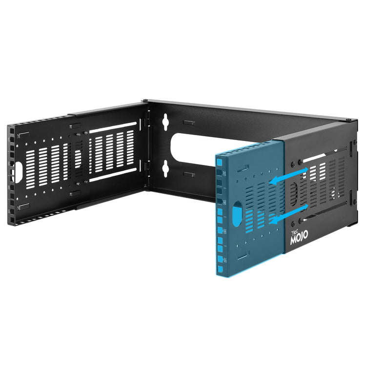 Tecmojo 4U Wall Mount Network Rack, 19" Open Frame Bracket, Adjustable Depth 9.7-15.9", 110 lb Capacity