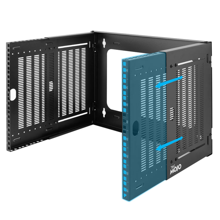 Tecmojo 8U Wall Mount Network Rack, 19" Open Frame Bracket, Adjustable Depth 9.7-15.9", 110 lb Capacity