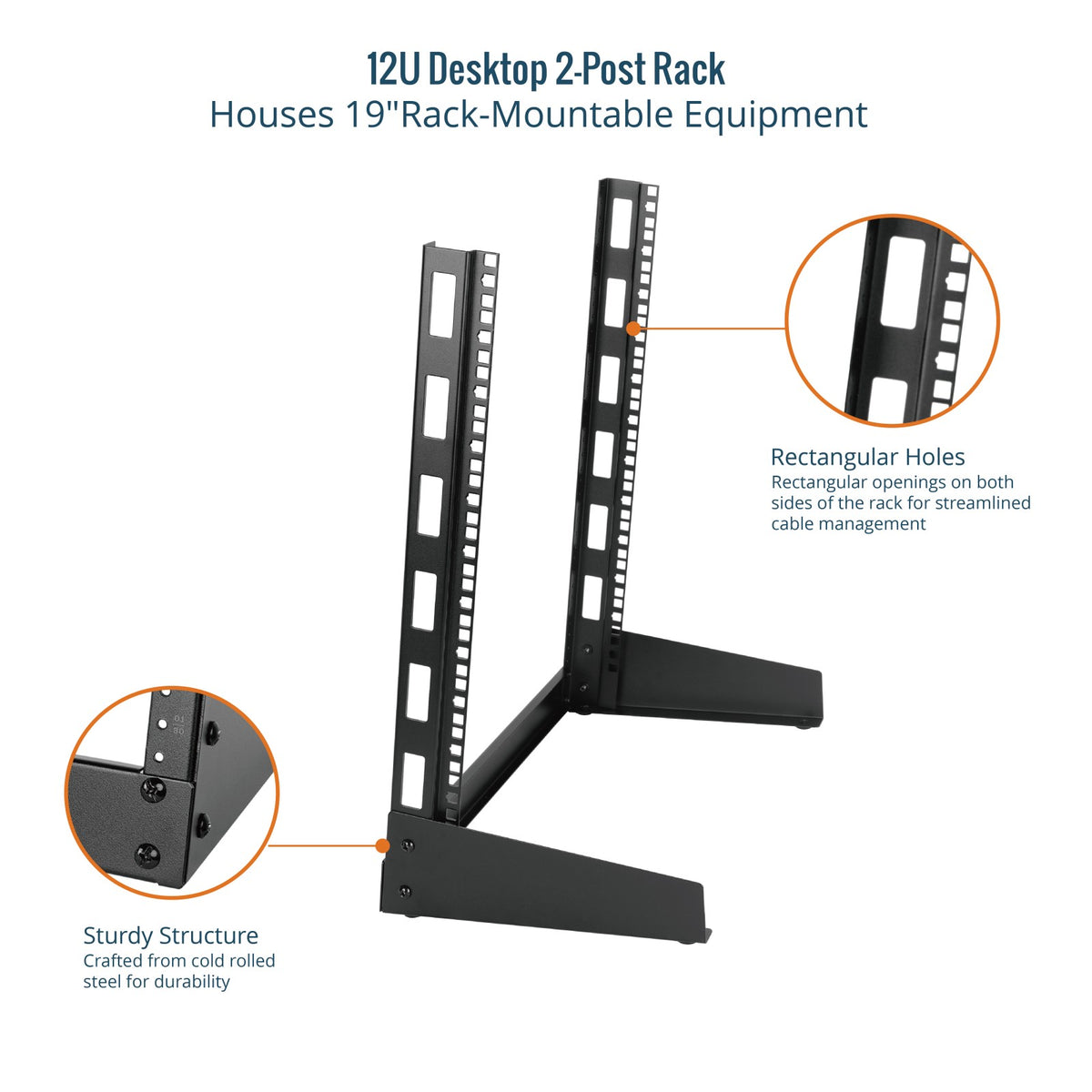 12u Desktop Rack Rugged Tecmojo 12U Desktop Rack 2 Post Open Frame Rack for 19in Equipment(tap