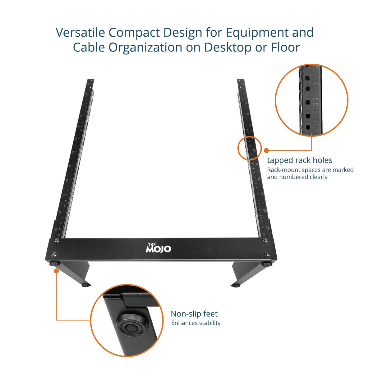 12u Desktop Rack Rugged Tecmojo 12U Desktop Rack 2 Post Open Frame Rack for 19in Equipment(tap