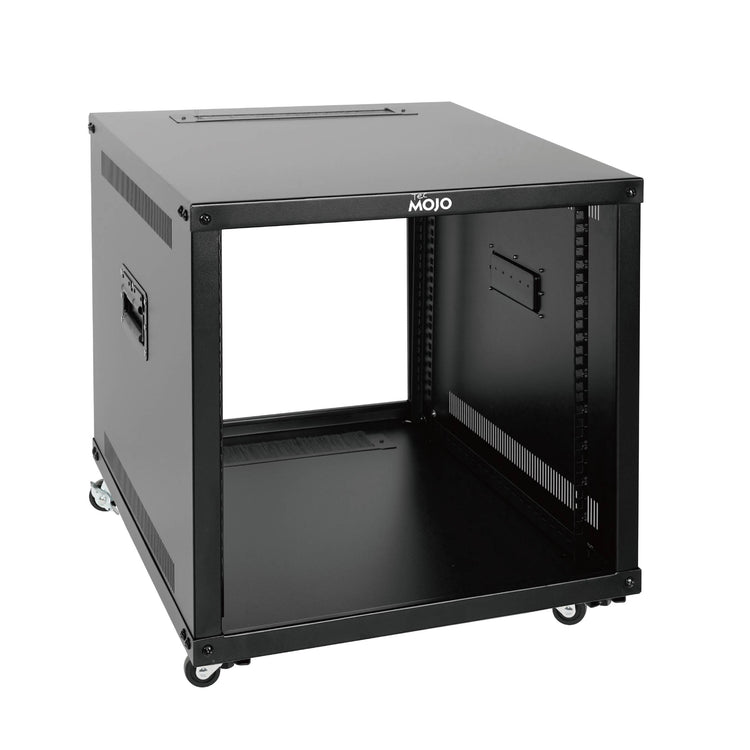 Tecmojo 9U Portable Rolling Network Rack  4-Post Open Frame Server Rack with Wheels