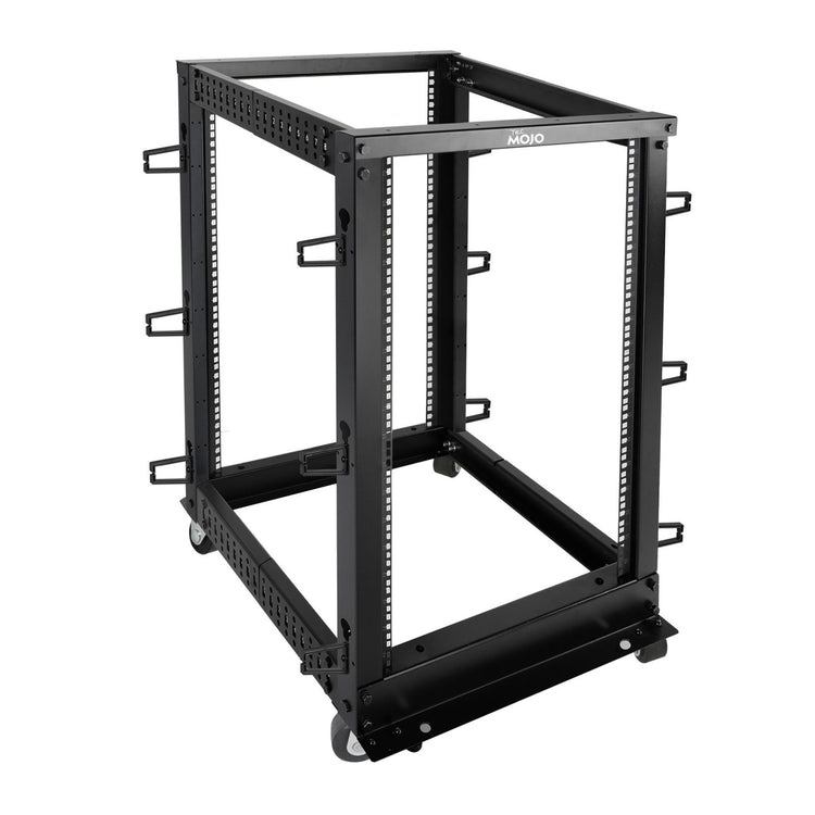 Tecmojo 18U 4-Post Adjustable Depth 26.2-44.2in Open Frame Server Rack with Casters