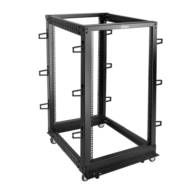 Tecmojo 22U 4-Post Adjustable Depth 26.2-44.2in Open Frame Server Rack with Casters