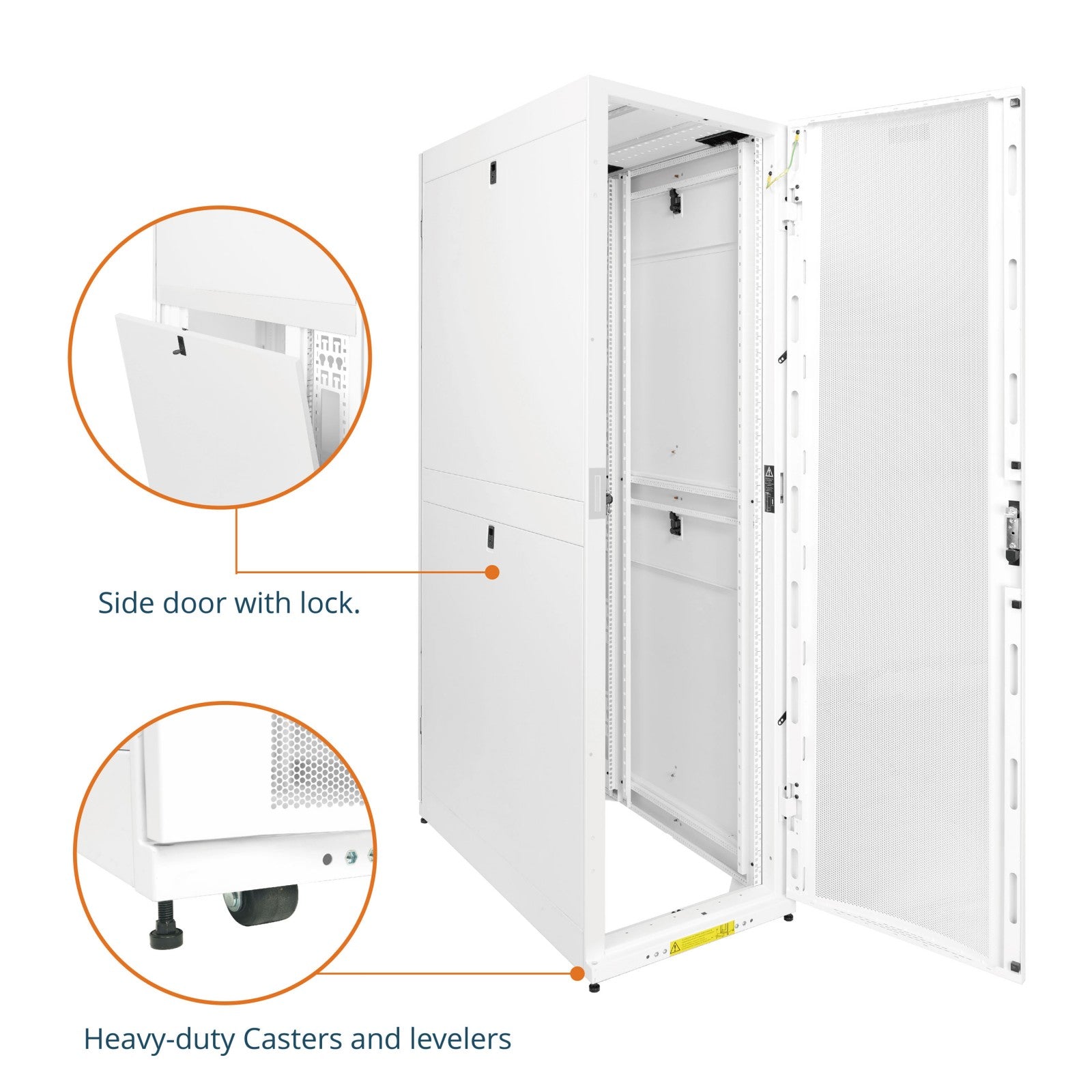 45U Server Rack Cabinet, Convenient Cable Entry | Tecmojo