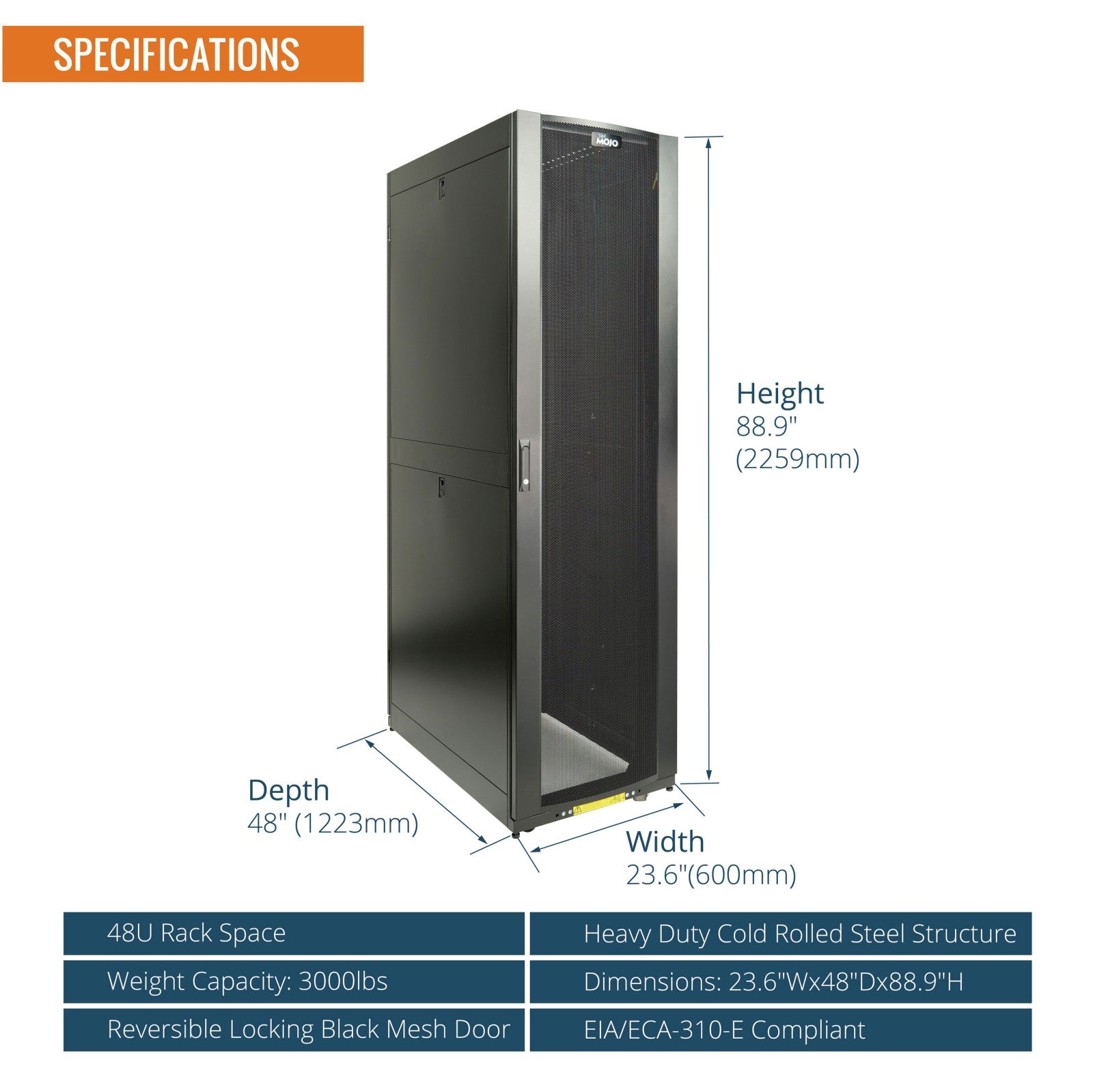 48U Server Rack Cabinet,Excellent Ventilation | Tecmojo