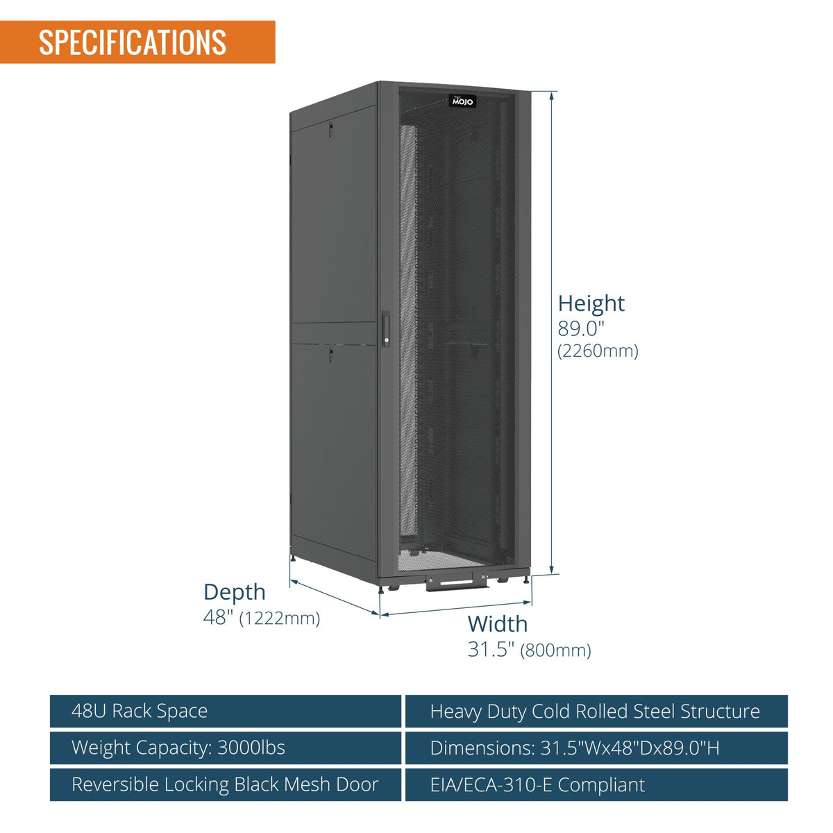 Supermicro 48u Rack Mount 48U Server Rack Cabinet 3000lbs 48