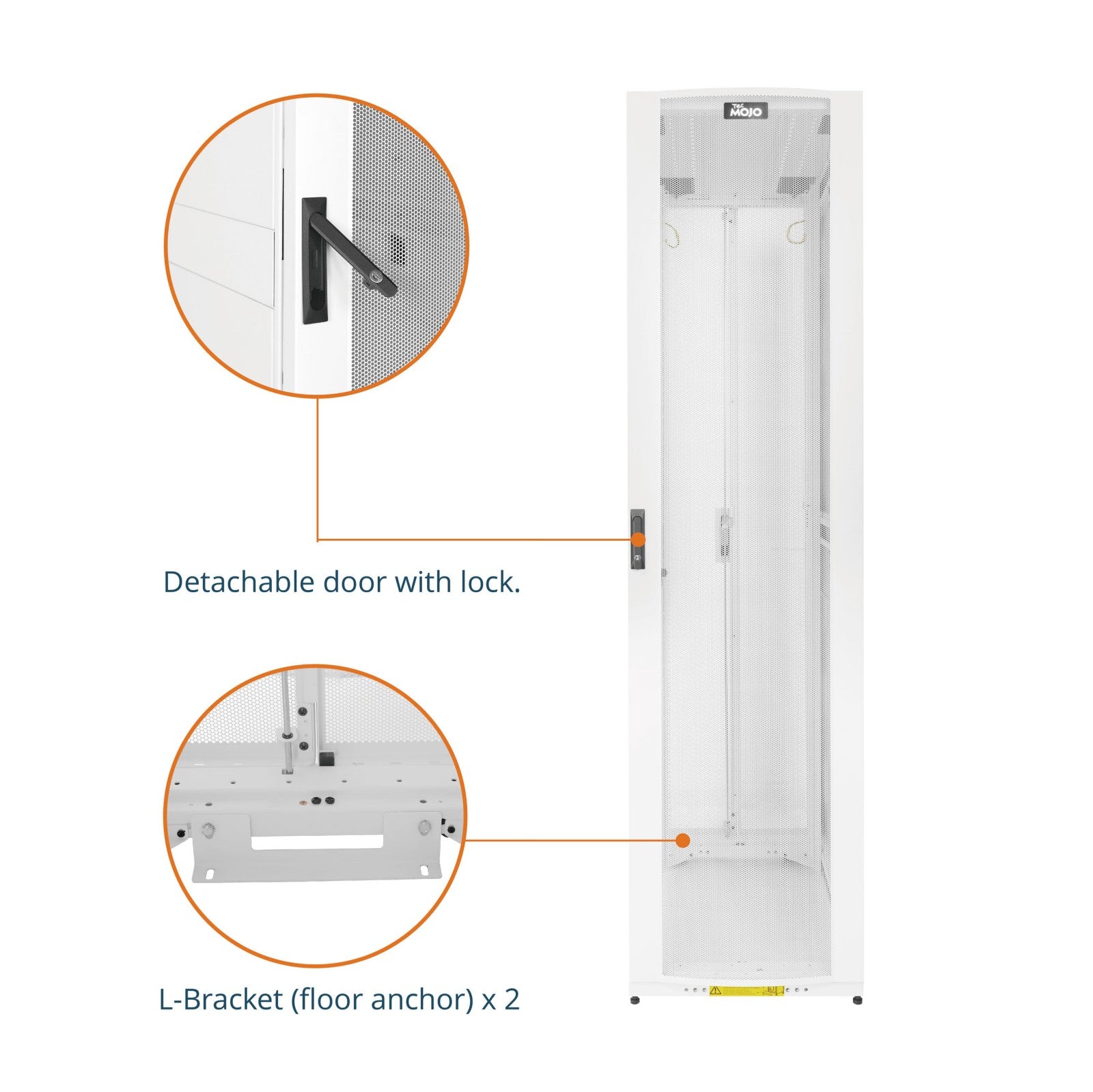 52U Server Rack Cabinet, Convenient Cable Entry | Tecmojo