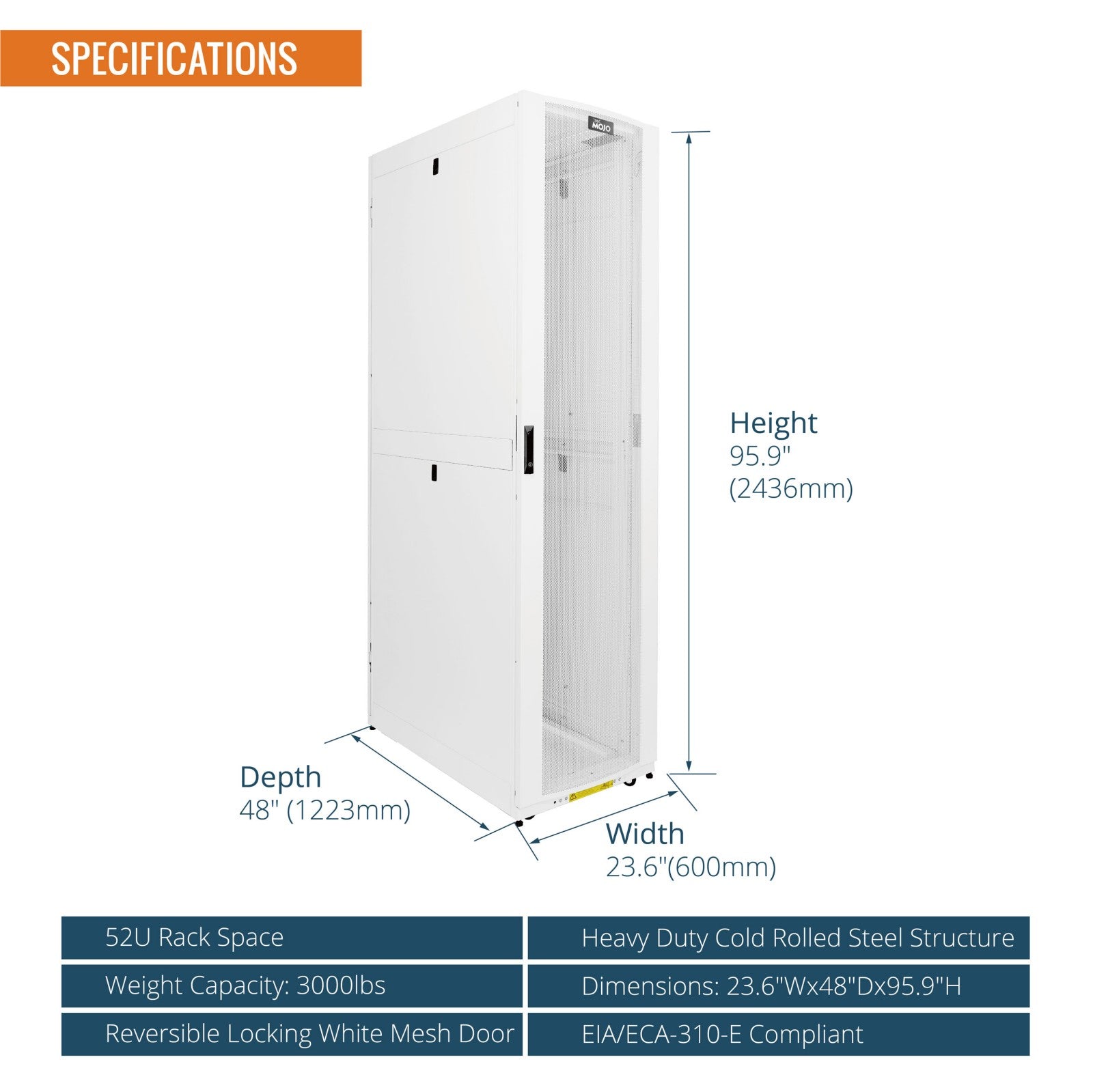 52 Ru Rack Height 52U Server Rack Cabinet, Easy Door and Panel Removal | Tecmojo
