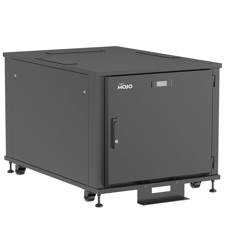 Tecmojo 12U Black AcoustiQuiet Soundproof Server Rack