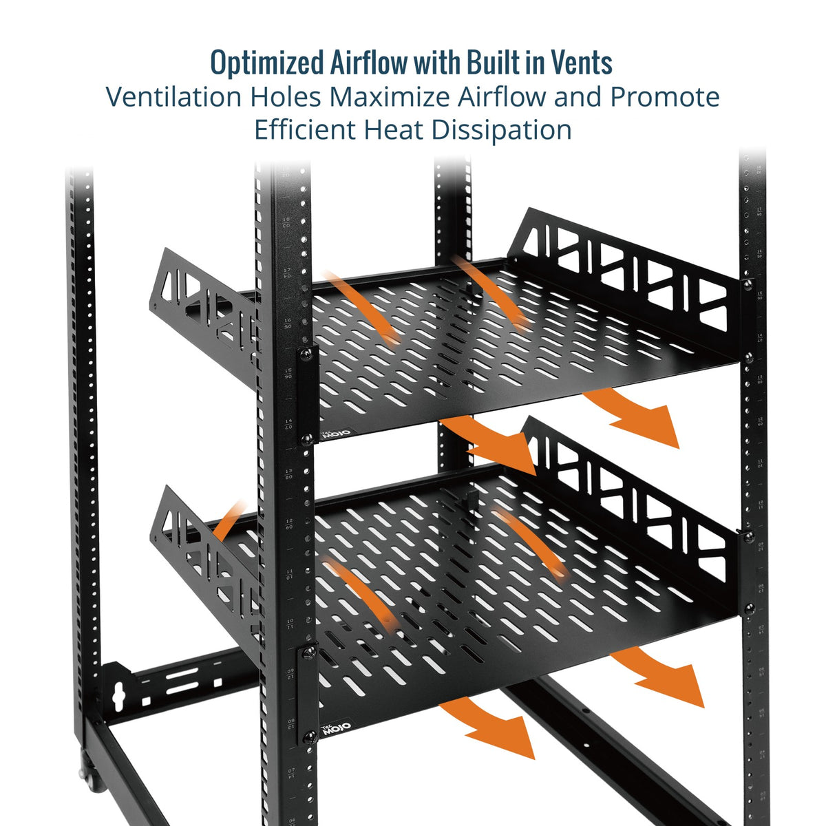 14x16 Inch Rack Tecmojo 2U 16 inch Depth Rack Shelf with Anti-Slip Stops for 19 inch E