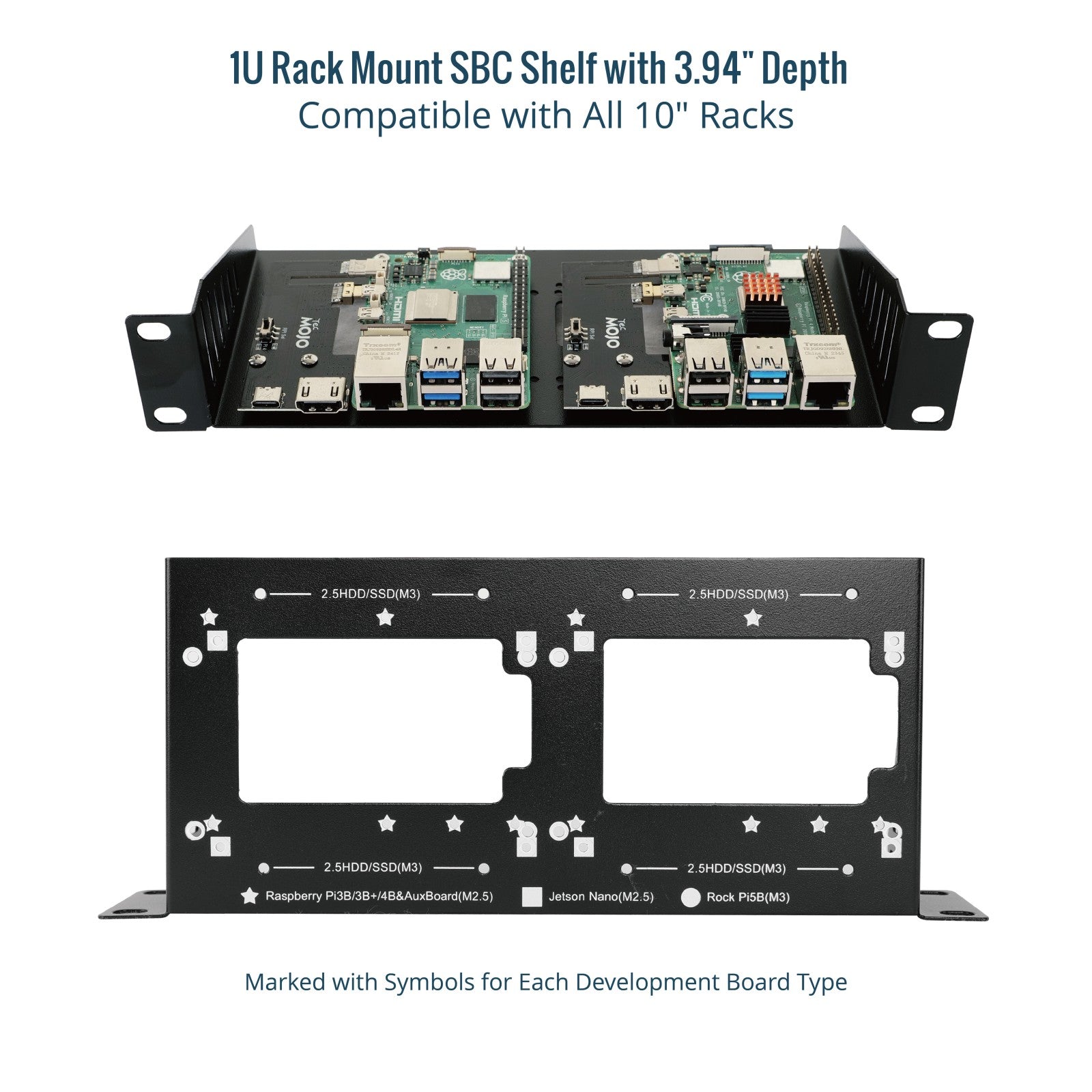 Tecmojo 1U Rack Mount SBC Shelf 3.94