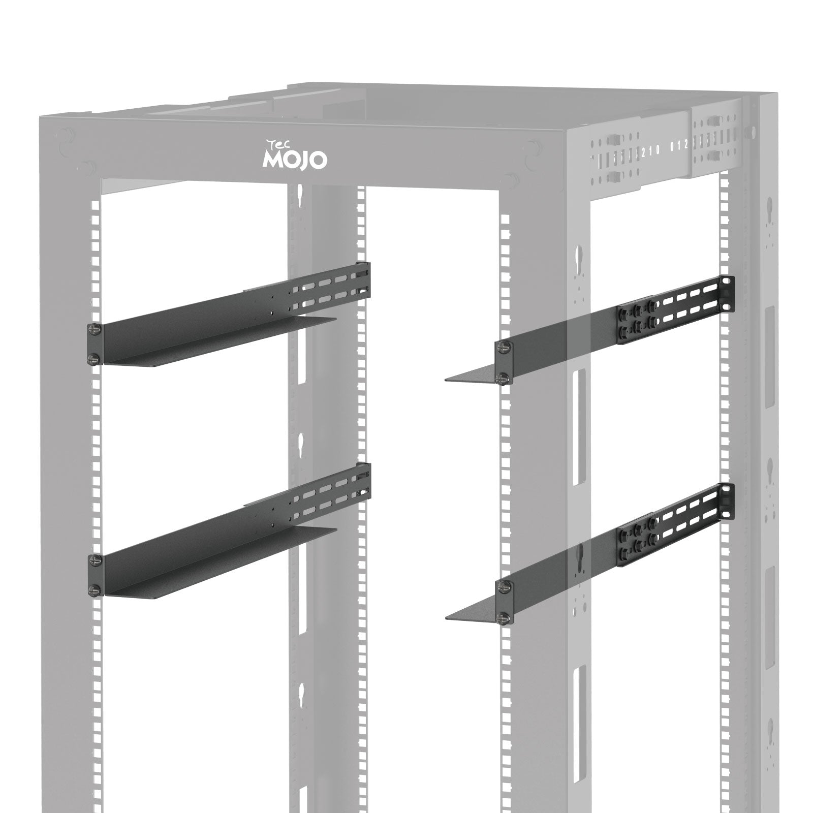 Tecmojo 1U 4-Post Server Rack Shelf Rail with 20.9