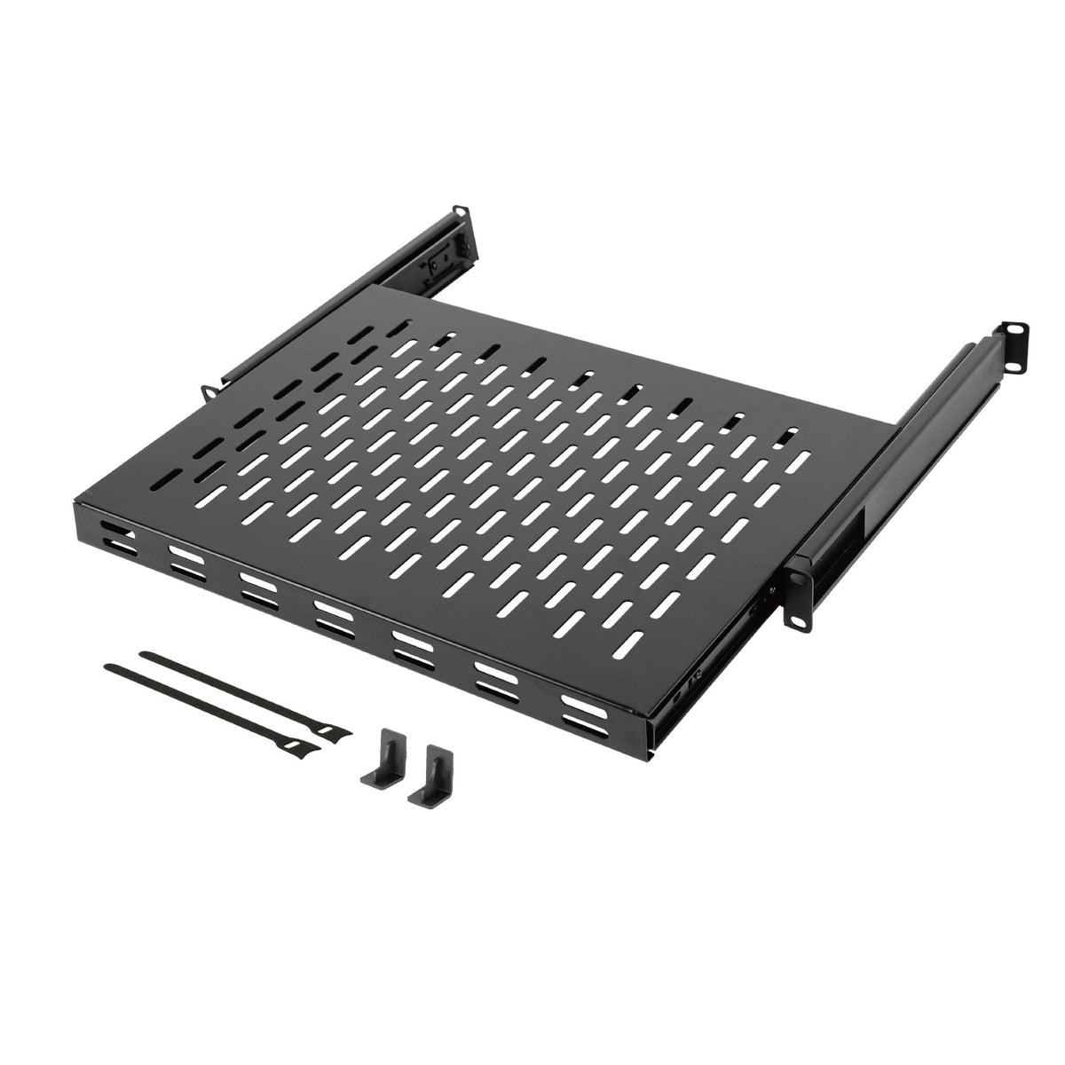 Declined Sliding Rack Tecmojo 1U 4-Post Sliding Vented Rack Shelf with Adjustable Depth 14-1