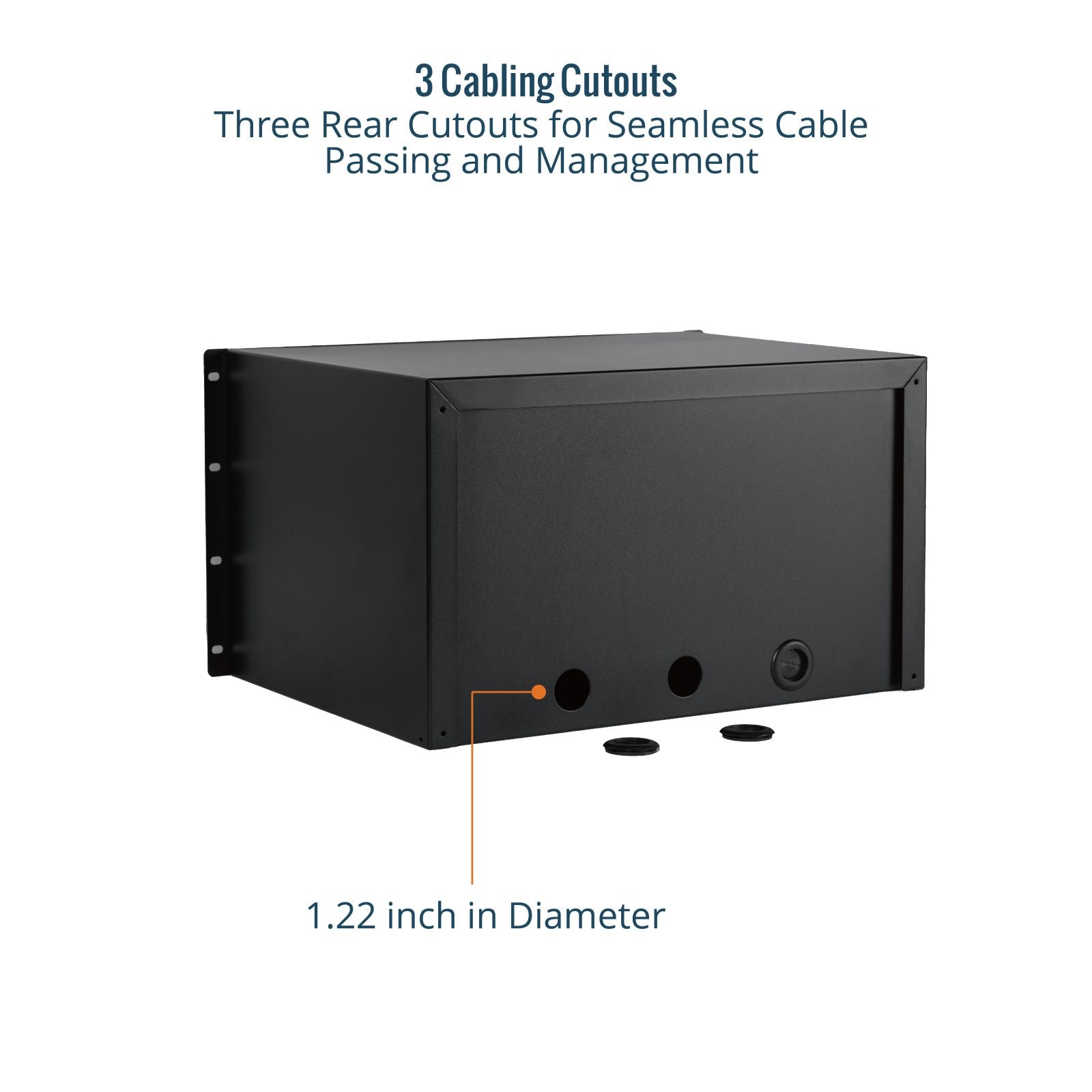 Tecmojo 6U Rack Drawer with Cable Management Holes for 19 inch Equipme