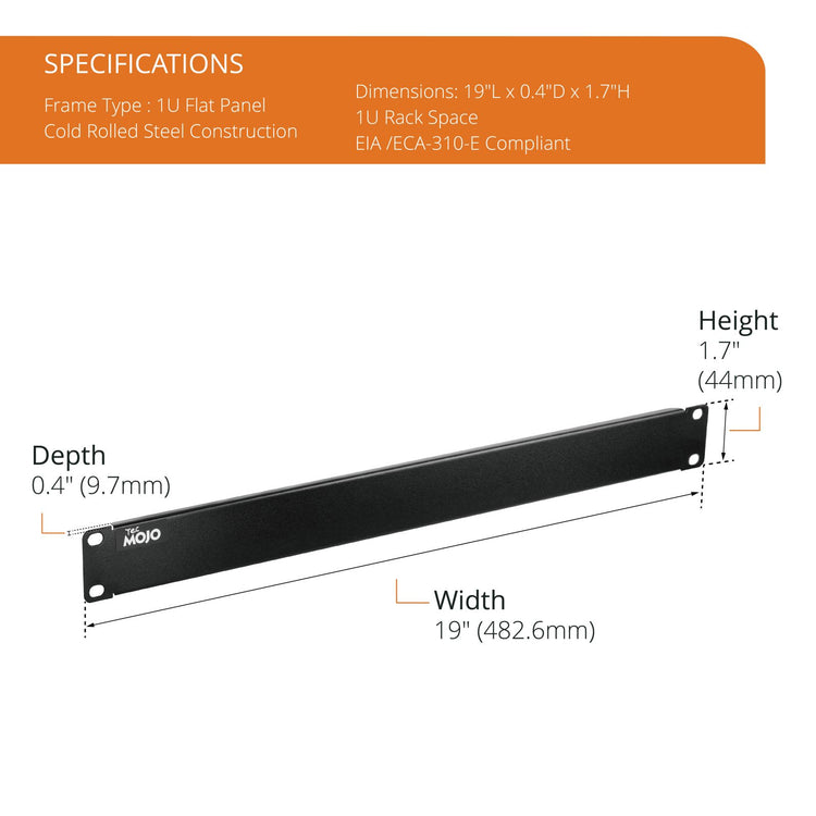 Tecmojo 1U Solid Rack Mount Blank Panel for 19 inch Equipment(5 Pack)