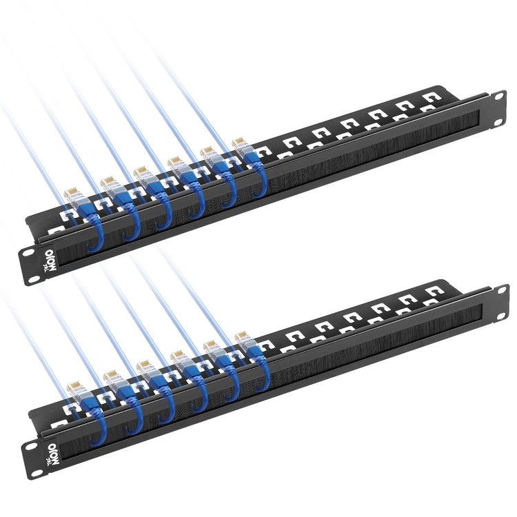 Tecmojo 1U Rack Brush Panel for Cable Entry&Management with Tidy Brush for 19 inch Equipment（2pack)
