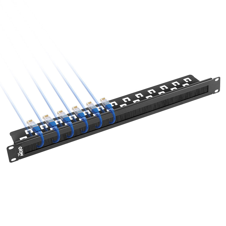 Tecmojo 1U Rack Brush Panel for Cable Entry&Management with Tidy Brush for 19 inch Equipment