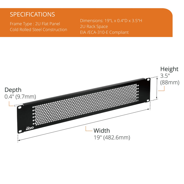 Tecmojo 2U Blank Panel,Rack Mount Plate for 19inch Server Rack,Network Rack,Enclosures and Cabinets,Vented,Black(5 Pack)