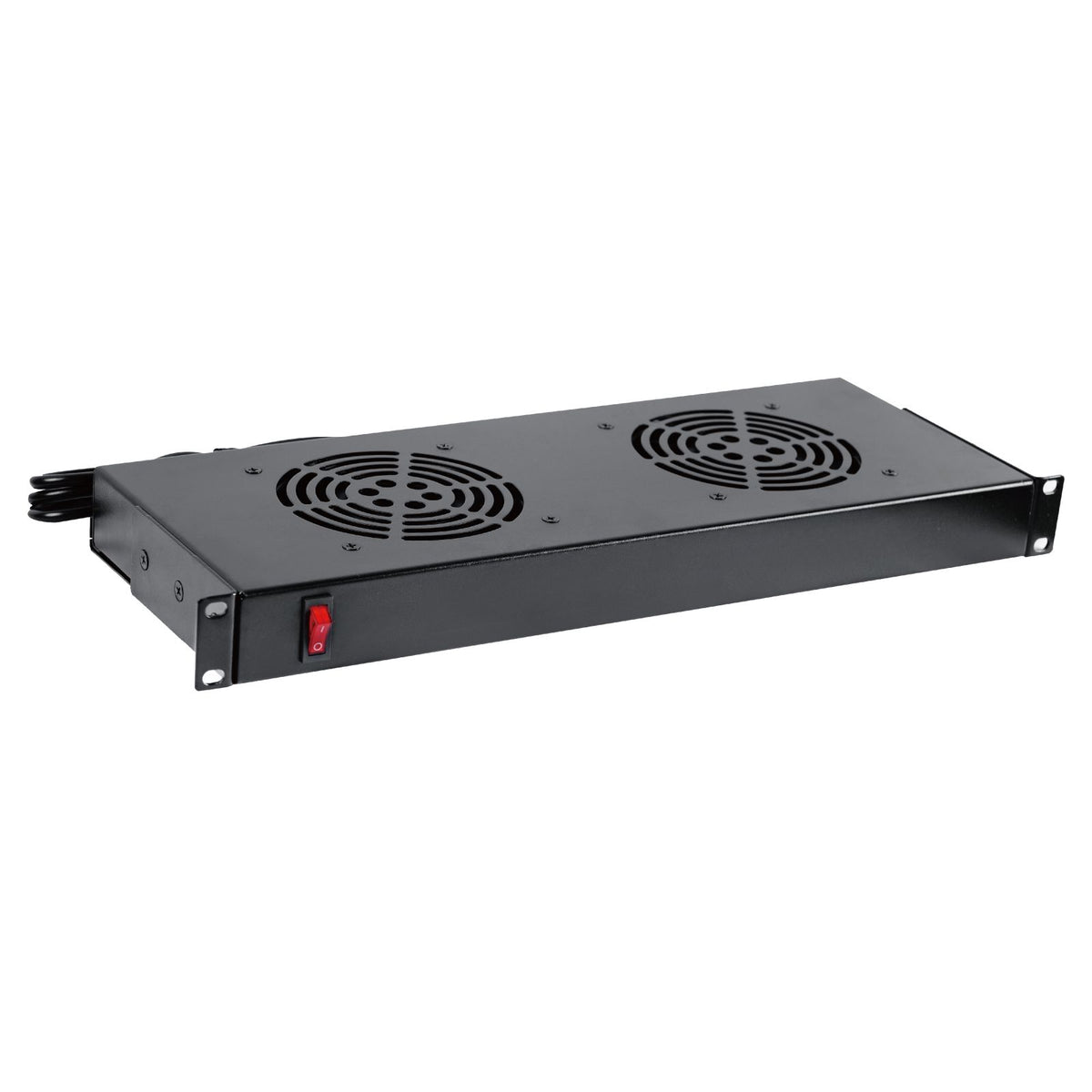 Fan Rack With Plug Tecmojo 1U Rack Mounted 2 Fan Unit Cooling System for 19 inch Rack/Cab