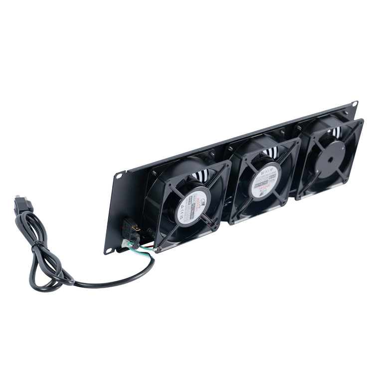 Tecmojo 3U Rack Mount 3 Cabinet Cooling Fans Panel for 19 inch Rack/Cabinet